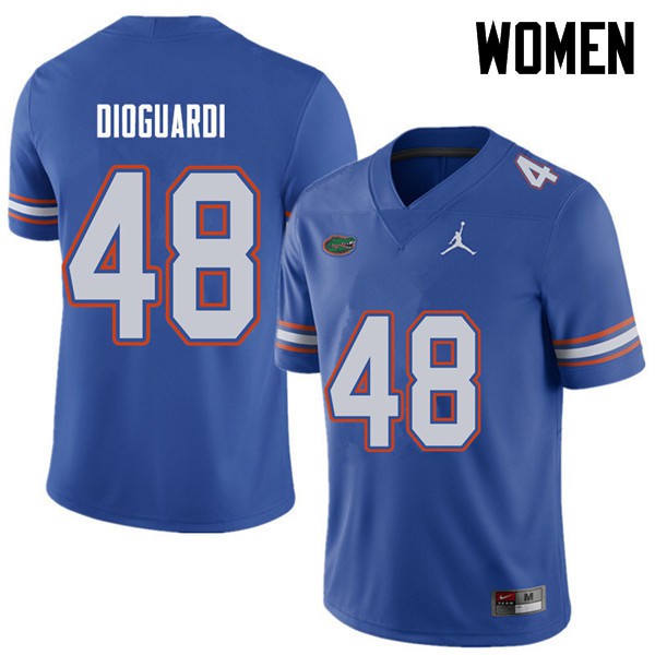 Jordan Brand Women #48 Brett DioGuardi Florida Gators College Football Jerseys Royal